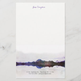 Aquarelllandschaftspersönliches stationäres briefpapier