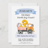 Aquarelllastwagen Geburtstagsparty mit spielerisch Einladung (Vorderseite)