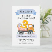 Aquarelllastwagen Geburtstagsparty mit spielerisch Einladung (Stehend Vorderseite)