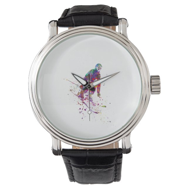 Aquarellläufer Armbanduhr (Vorderseite)