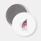 Aquarellläufer Magnet (Vorderseite/Rückseite)