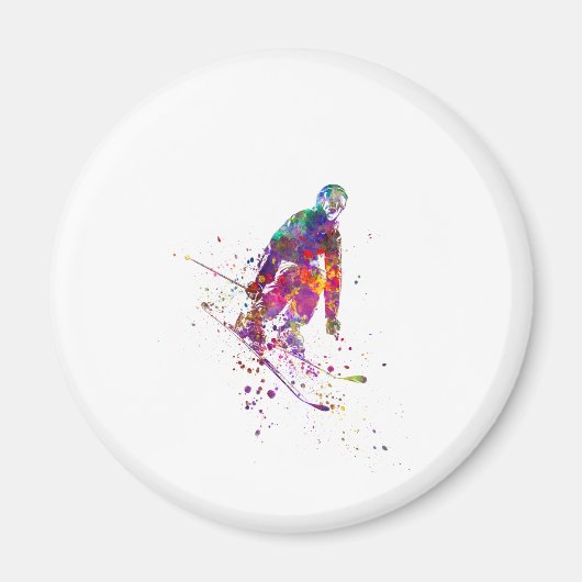 Aquarellläufer Magnet (Vorne)