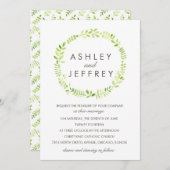 Aquarelllaurel mit Gemusterter Rückseite Einladung (Vorne/Hinten)