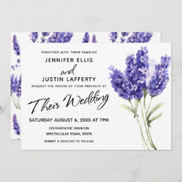 Aquarelllavender-Blume, Elegante Hochzeit Einladung