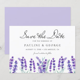 Aquarelllavender Blume Floral Bouquet Save The Date