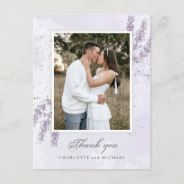Aquarelllavender Blume Hochzeit dank Foto p Postkarte