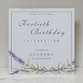 Aquarelllavender Blume JEDER Meilenstein Geburtsta Einladung