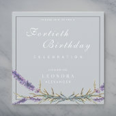 Aquarelllavender Blume JEDER Meilenstein Geburtsta Einladung