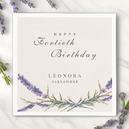 Aquarelllavender Blume JEDER Meilenstein Geburtsta Serviette