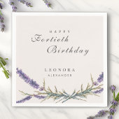 Aquarelllavender Blume JEDER Meilenstein Geburtsta Serviette