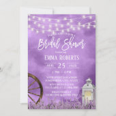 Aquarelllavender Blume & Lantern Bridal Showe Einladung (Vorderseite)
