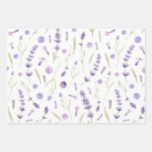 Aquarelllavender-Blume und -Blätter Geschenkpapier Set (Vorderseite 3)