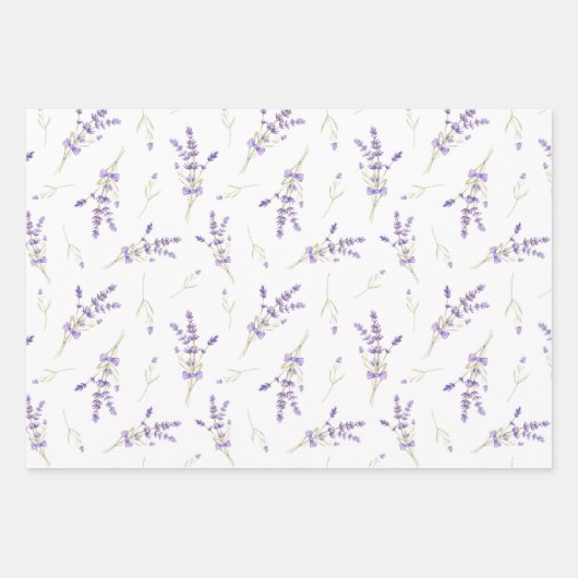 Aquarelllavender-Blume und -Blätter Geschenkpapier Set (Vorderseite 3)