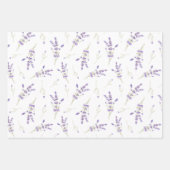 Aquarelllavender-Blume und -Blätter Geschenkpapier Set (Vorderseite)