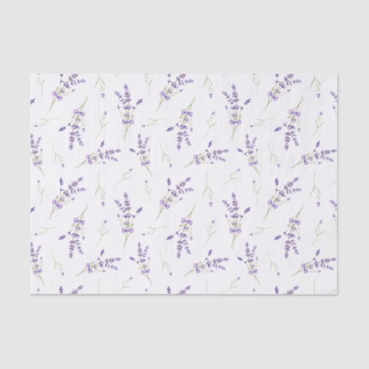 Aquarelllavender-Blume und -Blätter Seidenpapier (Vorderseite)