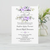 Aquarelllavender-Blume Virtual Wedding Einladung (Stehend Vorderseite)