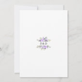 Aquarelllavender-Blume Virtual Wedding Einladung (Rückseite)
