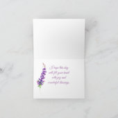 Aquarelllavender Border Birthday Card Karte (Innenseite)