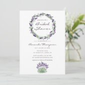 Aquarelllavender Bridal Dusche Einladung (Stehend Vorderseite)