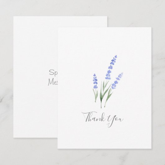 Aquarelllavender Danke Karte (Vorne/Hinten)
