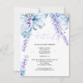 Aquarelllavender Dusty Blue Wildblumen Einladung (Vorderseite)