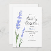 Aquarelllavender Einladung (Vorne/Hinten)