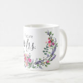 Aquarelllavender eucalyptus Pink Wilde Rose Kaffeetasse (VorderseiteRechts)