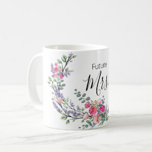 Aquarelllavender eucalyptus Pink Wilde Rose Kaffeetasse