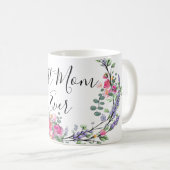 Aquarelllavender eucalyptus Pink Wilde Rose Mama Kaffeetasse (VorderseiteRechts)