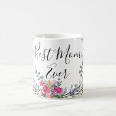 Aquarelllavender eucalyptus Pink Wilde Rose Mama Kaffeetasse (Mittel)