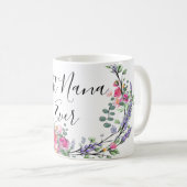 Aquarelllavender eucalyptus Pink Wilde Rose Nana Kaffeetasse (VorderseiteRechts)