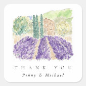 Aquarelllavender Fields Vielen Dank für Ihr Intere Quadratischer Aufkleber (Vorderseite)