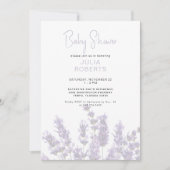 Aquarelllavender Floral Baby Dusche II Einladung (Vorderseite)