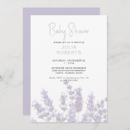 Aquarelllavender Floral Baby Dusche II Einladung