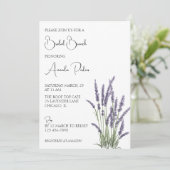 Aquarelllavender Floral Bridal Brunch Einladung (Stehend Vorderseite)