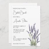 Aquarelllavender Floral Bridal Brunch Einladung (Vorne/Hinten)
