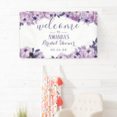 Aquarelllavender Floral Elegantes Brautparty Banner (Insitu)