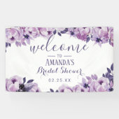 Aquarelllavender Floral Elegantes Brautparty Banner (Horizontal)