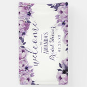 Aquarelllavender Floral Elegantes Brautparty Banner (Vertikal)