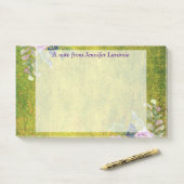 Aquarelllavender Floral Post-it Klebezettel (Auf Schreibtisch)