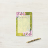 Aquarelllavender Floral Post-it Klebezettel (Auf Schreibtisch)