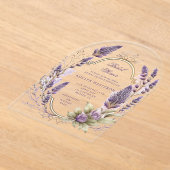 Aquarelllavender Floral Regal Brautparty Acryleinladungen (Ablage )