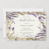 Aquarelllavender Floral Regal Brautparty Einladung (Vorderseite)