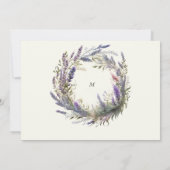 Aquarelllavender Floral Regal Brautparty Einladung (Rückseite)