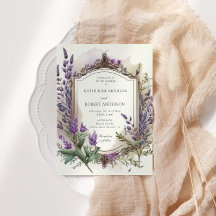 Aquarelllavender Floral Regal Gold Hochzeit
