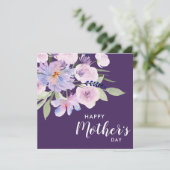 Aquarelllavender floralfrohe Mutter Tag Feiertagskarte (Stehend Vorderseite)