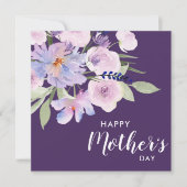 Aquarelllavender floralfrohe Mutter Tag Feiertagskarte (Vorderseite)