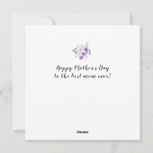 Aquarelllavender floralfrohe Mutter Tag Feiertagskarte (Rückseite)