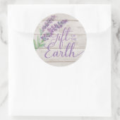 Aquarelllavender & Holzöl Runder Aufkleber (Tasche)