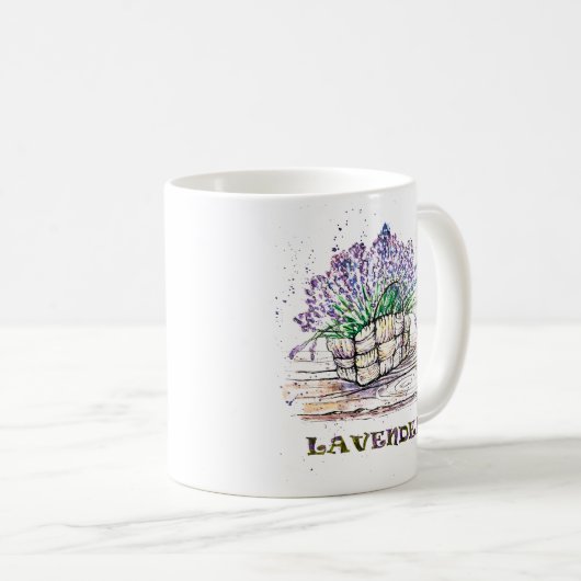 Aquarelllavender Kaffeetasse (VorderseiteRechts)